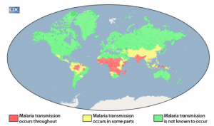 Områder med malaria